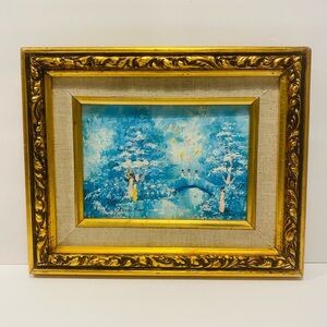 Vintage Oil Painting on Board Signed Aaron Roth Framed 10.5”-8.5”